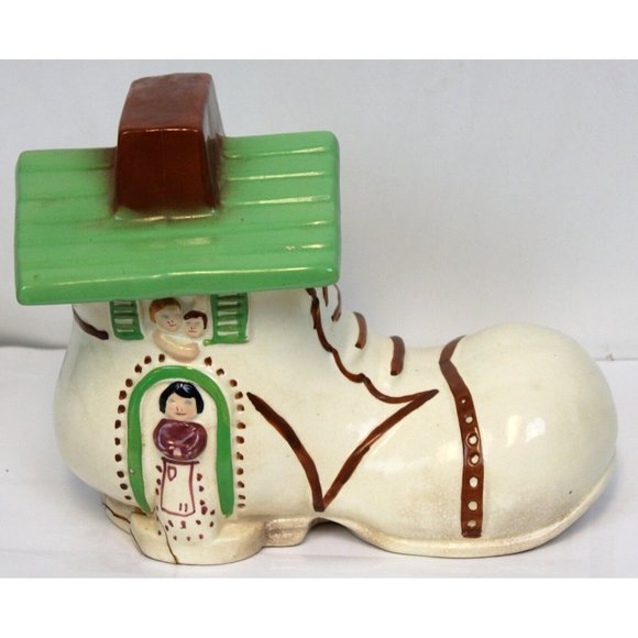 Vtg Pfaltzgraff Old Woman Who Lived in a Shoe Cookie Jar Crazing Fairytale - Picture 1 of 13